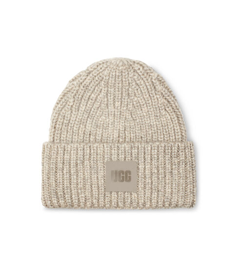 UGG Women's Chunky Rib Beanie Hat in Light Grey