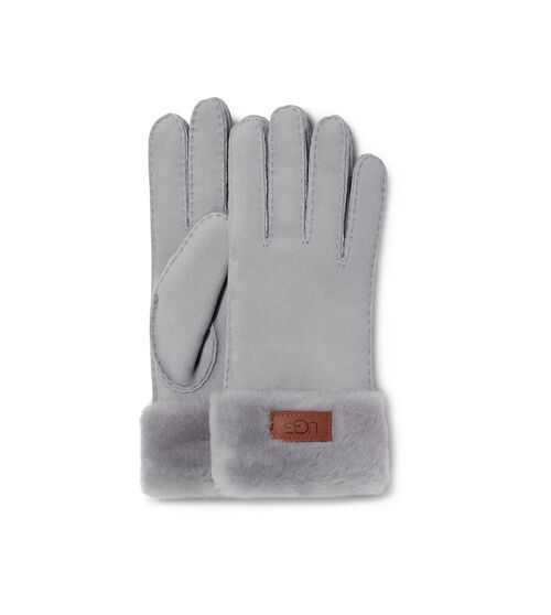 UGG Women's Turn Cuff Glove in Light Grey, Size Large, Shearling
