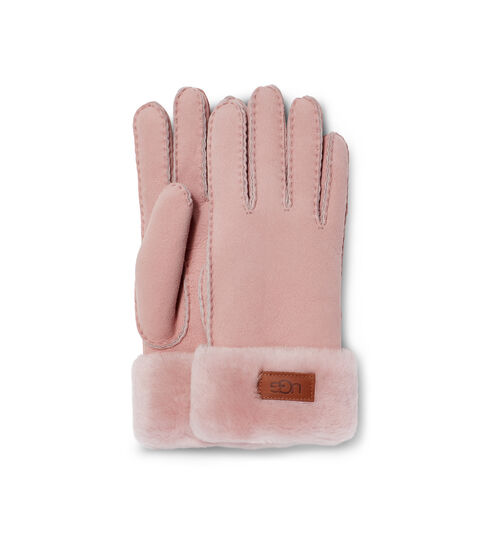 UGG Women's Turn Cuff Glove in Pink Cloud, Size Large, Shearling