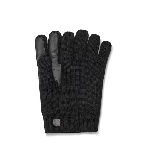 UGG M Knit Palm Patch Glove in Black, Size L/XL
