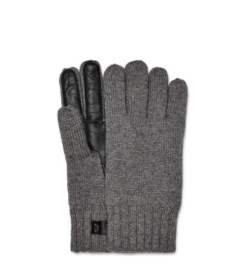 UGG M Knit Palm Patch Glove in Metal, Size L/XL