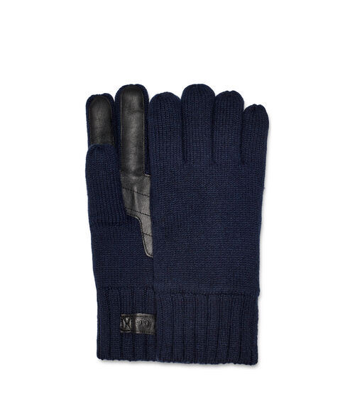 UGG M Knit Palm Patch Glove in Navy Blue, Size L/XL