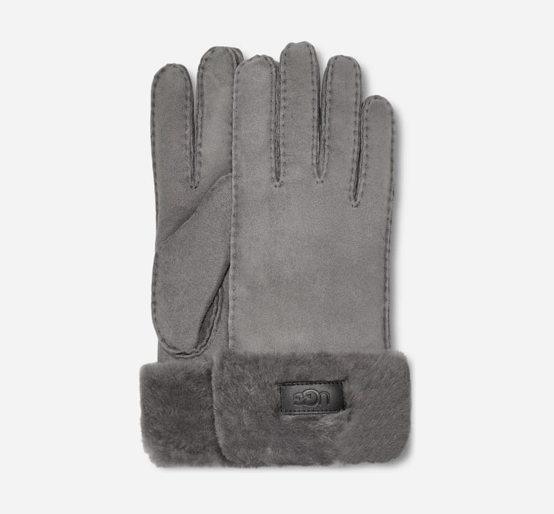 UGG® Turn Cuff Glove for Women in Grey, Size Small, Shearling
