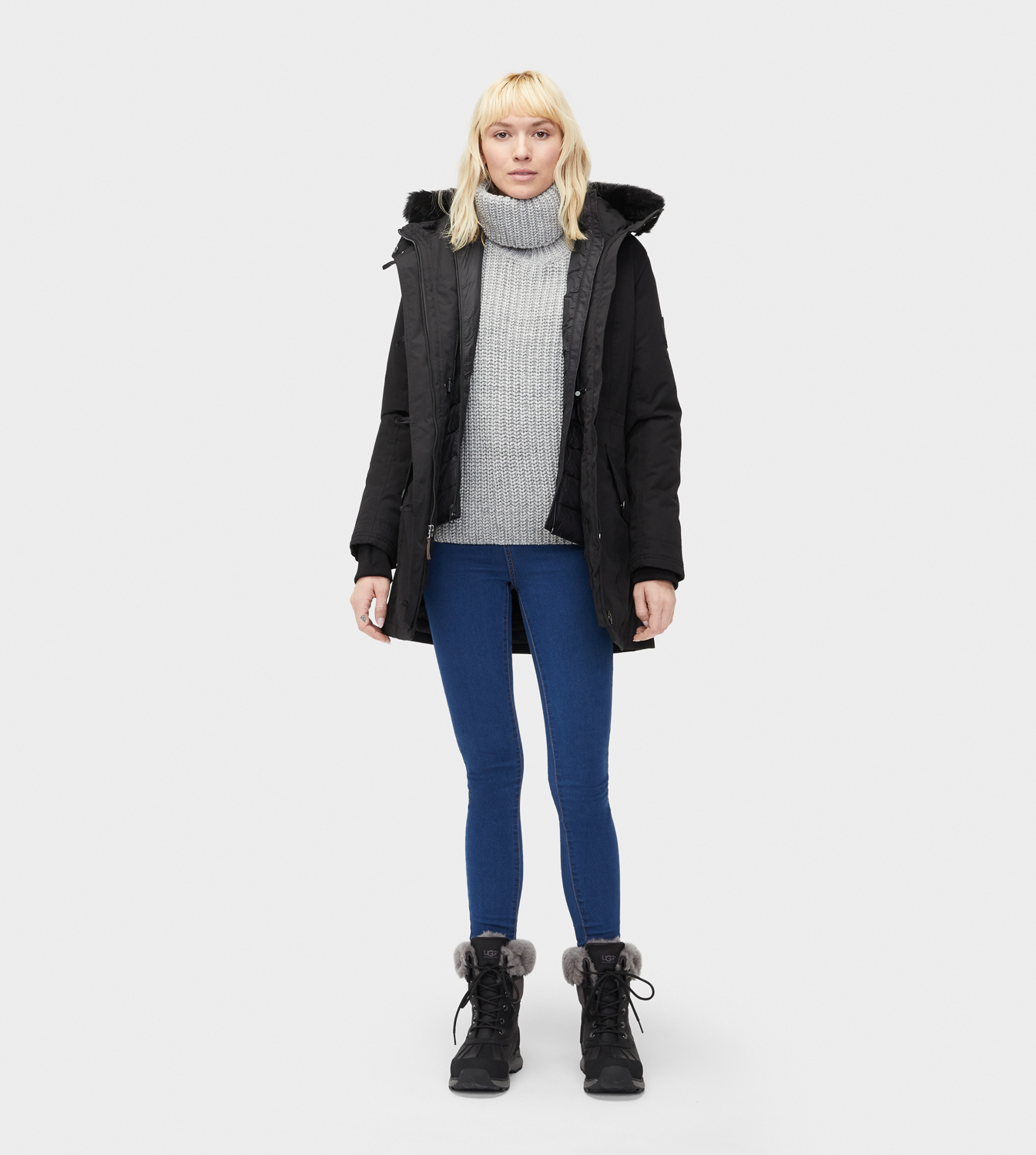 UGG Adirondack Parka for Women in Black, Size Medium, Polyester