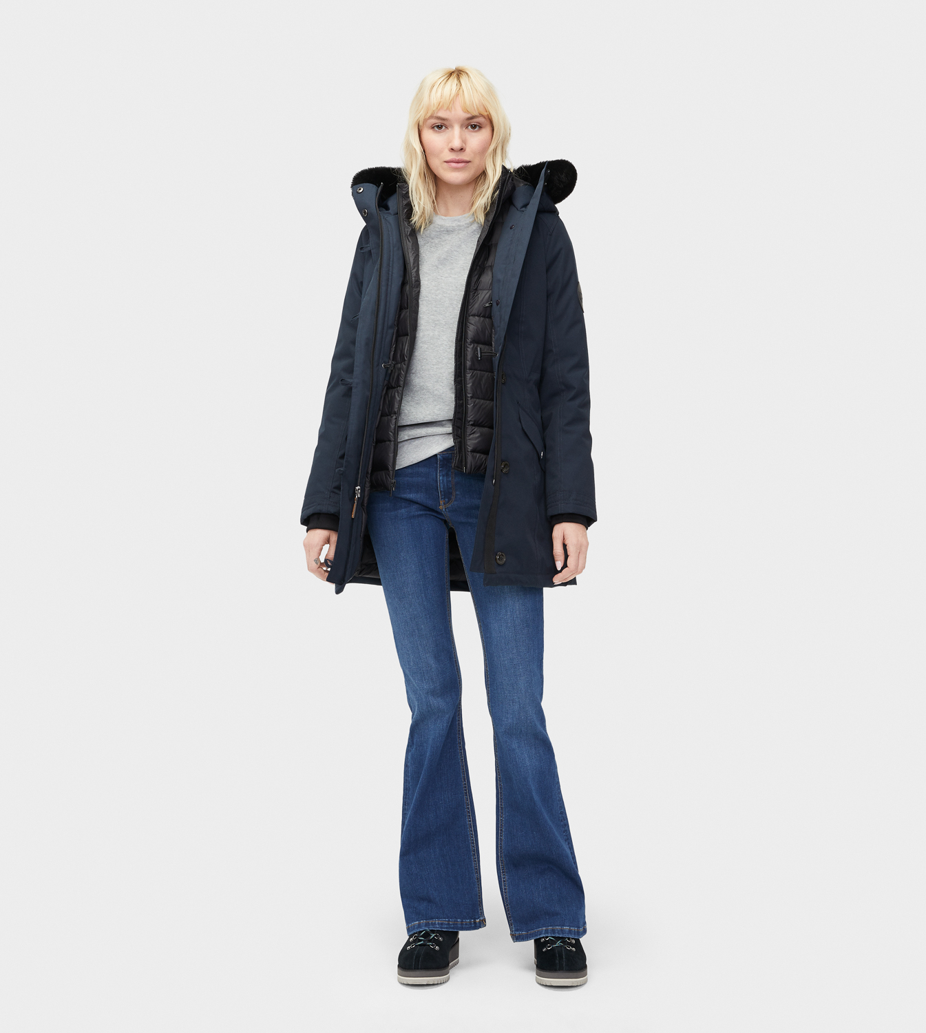 UGG Adirondack Parka for Women in Navy, Size Large, Polyester