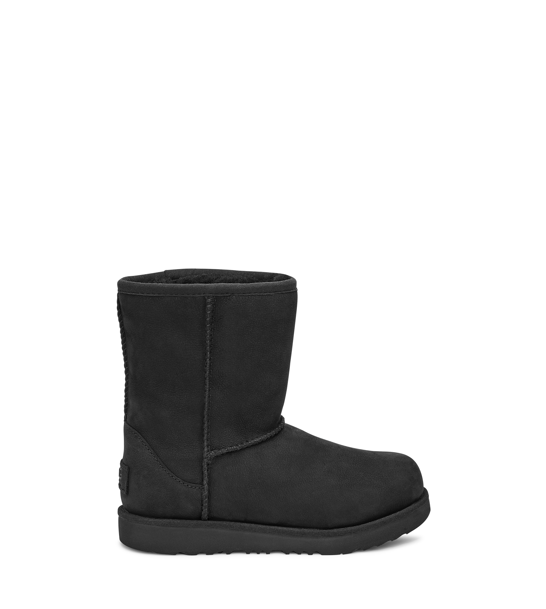 UGG Classic Short Weather Boot for Kids in Black, Size 3, Leather