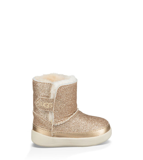 UGG Infant's Keelan Glitter Ankle Boot in Gold, Size XS
