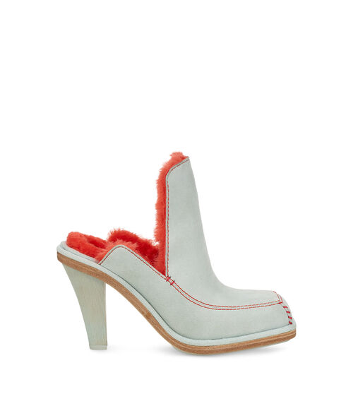 UGG Court Heel Mules in Sky Grey/Mandarin Orange, Size 5