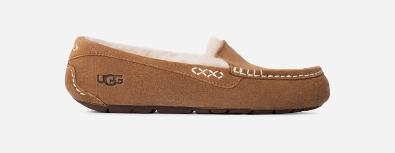 UGG® Ansley Slipper for Women in Brown, Size 5, Suede/Wool