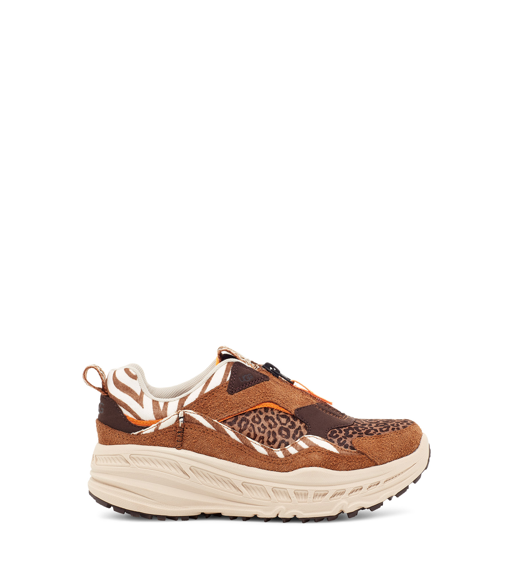 UGG CA805 Zip Wild Thang Trainer for Women in Brown, Size 7, Cow Hair
