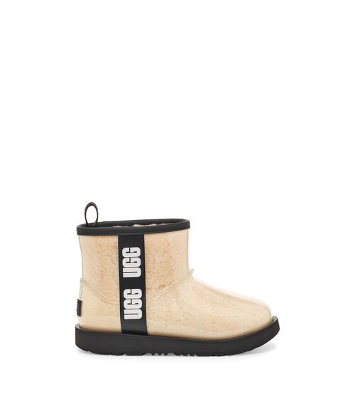 UGG Kids' Classic Clear Mini II Boot in Natural/Black, Size 3