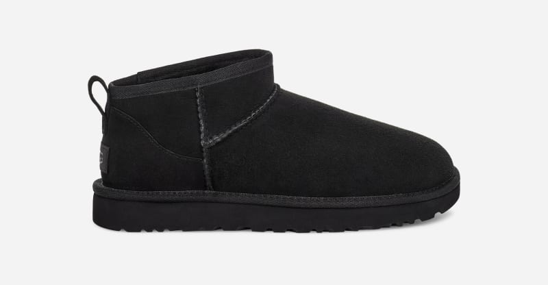 UGG® Classic Ultra Mini Boot for Women in Black, Size 4, Suede