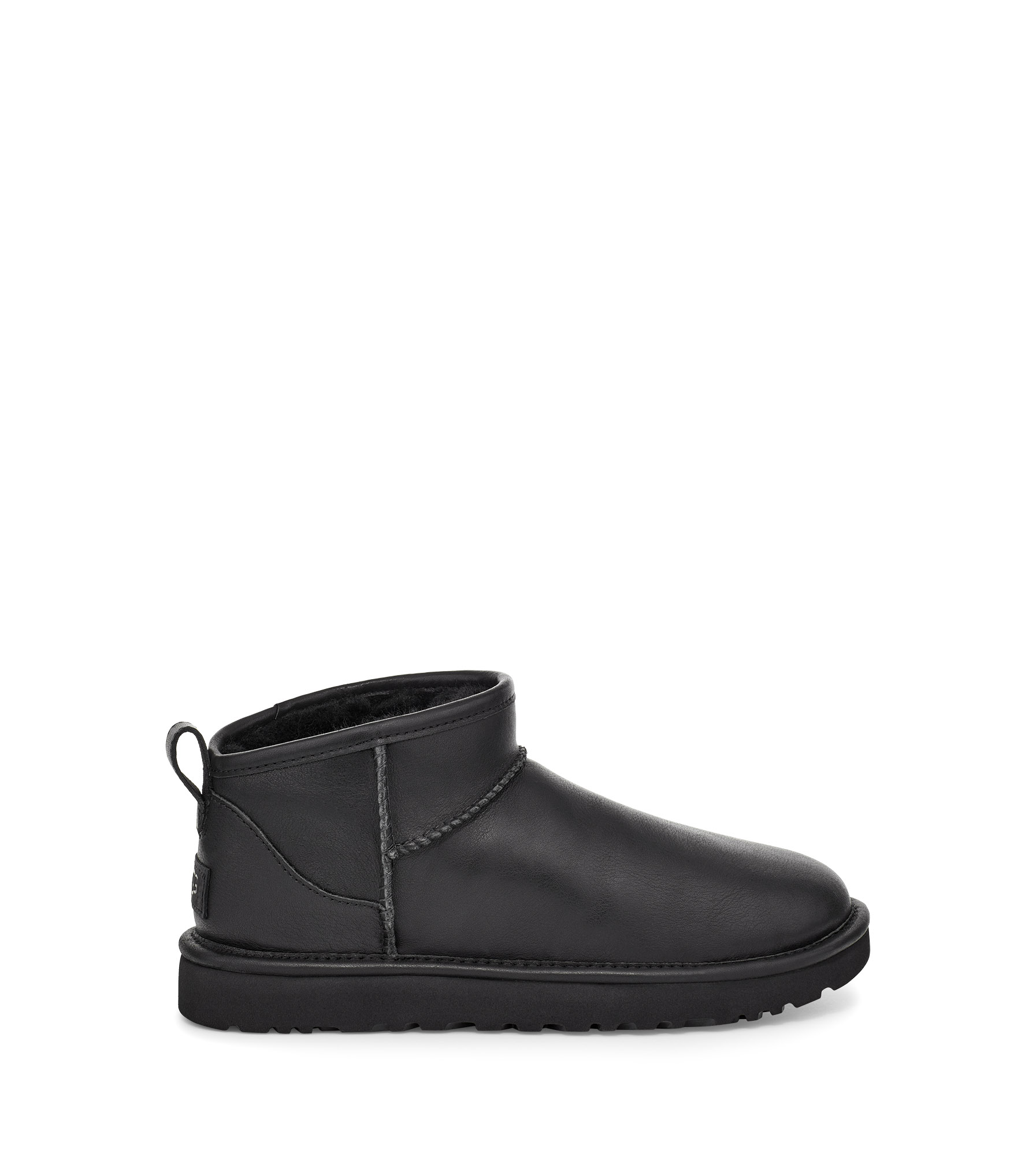 UGG® Classic Ultra Mini for Women in Black, Size 9, Leather/Wool