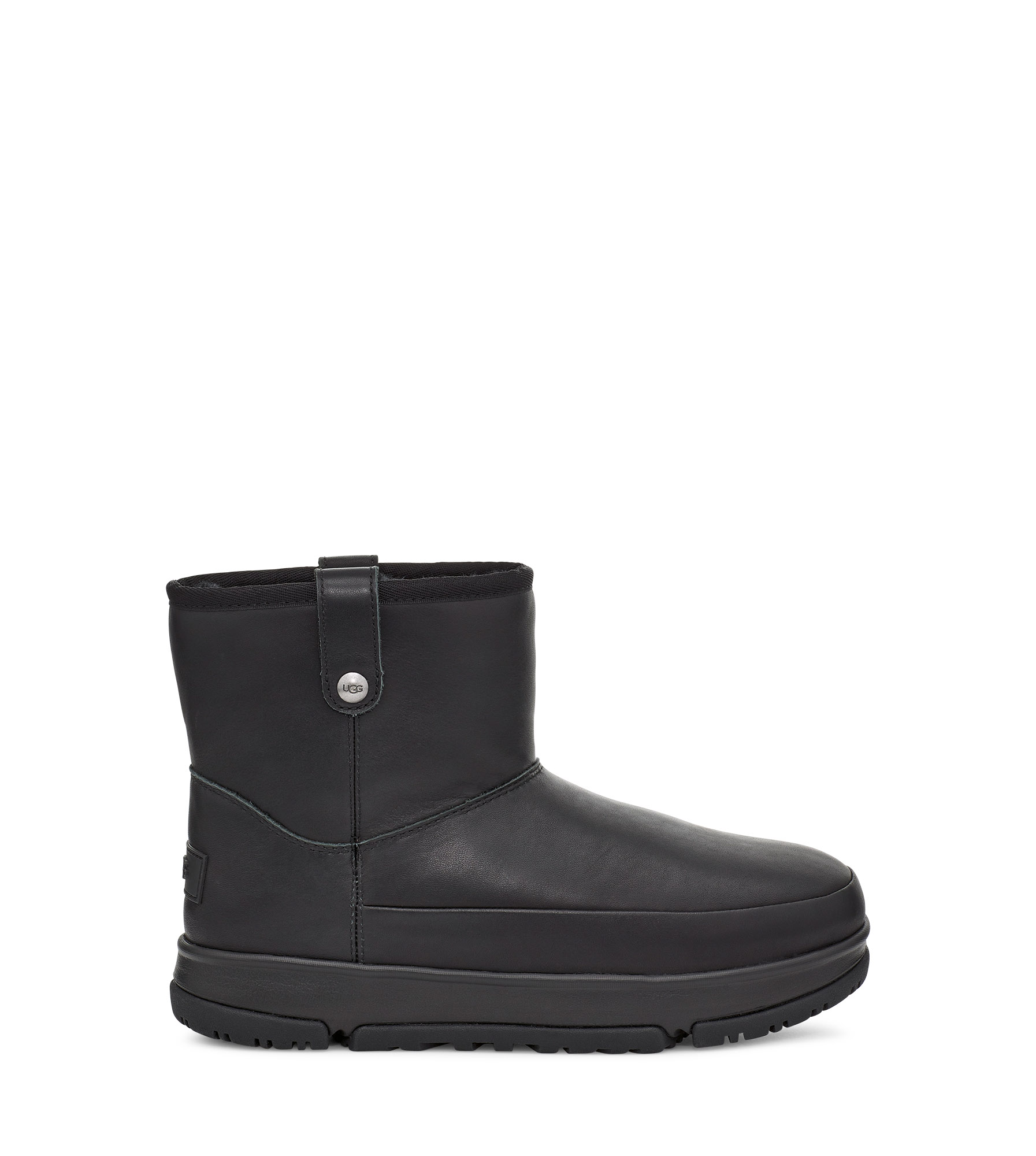 UGG Classic Weather Mini Boot for Women in Black, Size 3, Leather