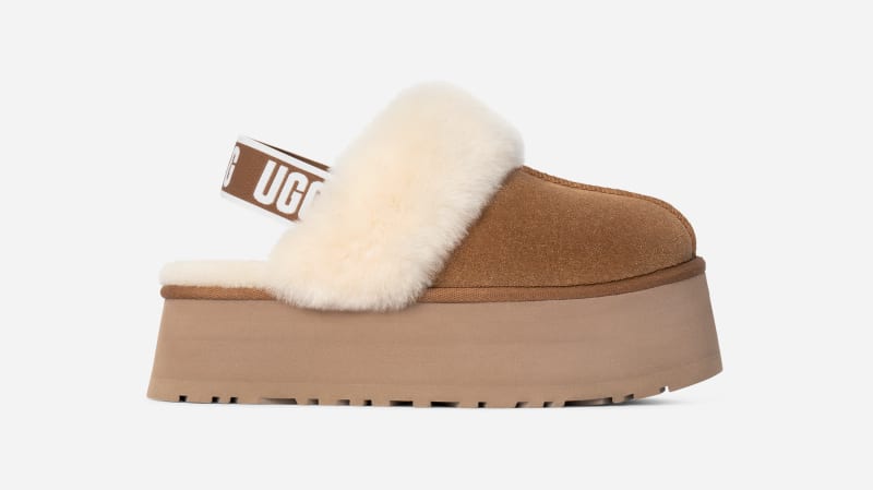 UGG® Funkette Slipper for Women in Brown, Size 6, Leather/Polyester