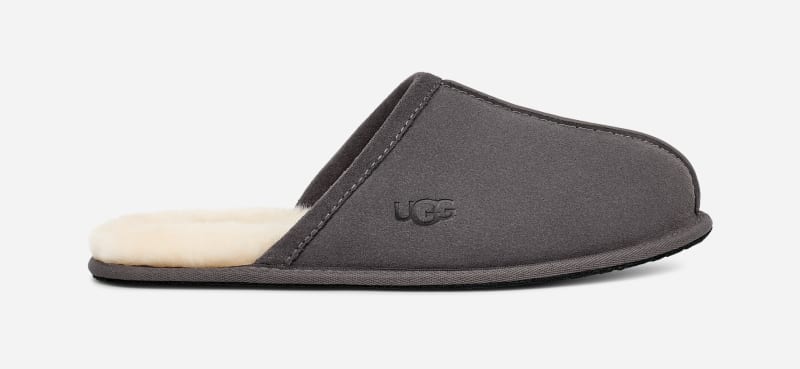 UGG® Scuff Slipper for Men in Grey, Size 11, Suede/Polyester/Wool