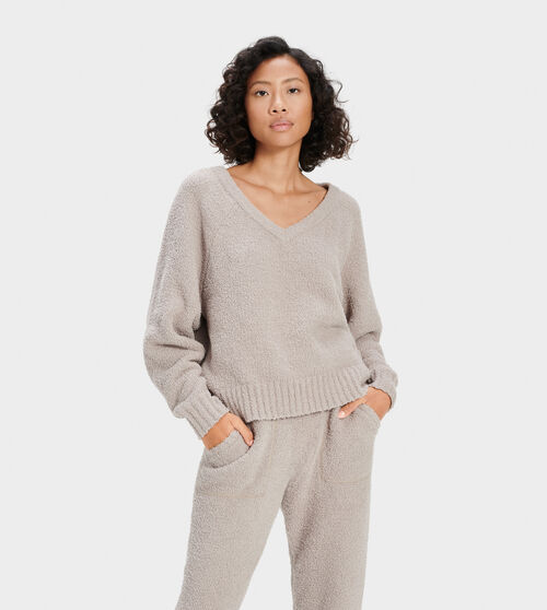 UGG Women's Paula V Neck in Granite, Size Large