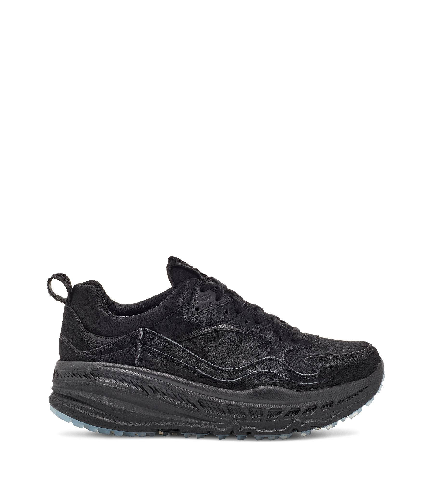UGG CA805 X Lace Low Calf Hair Sneaker for Men in Black, Size 4