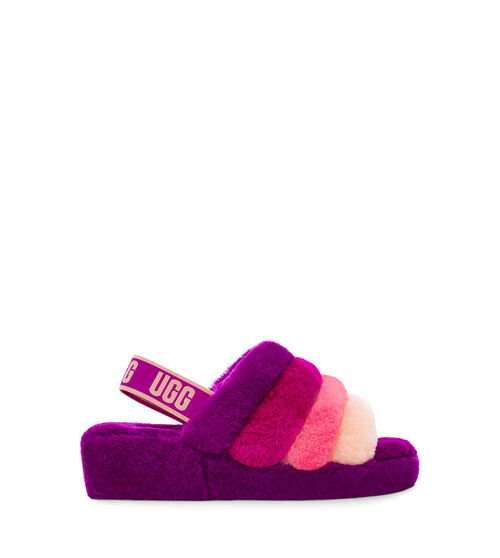 UGG Women's Fluff Yeah Logo Slide, Size 3, Shearling