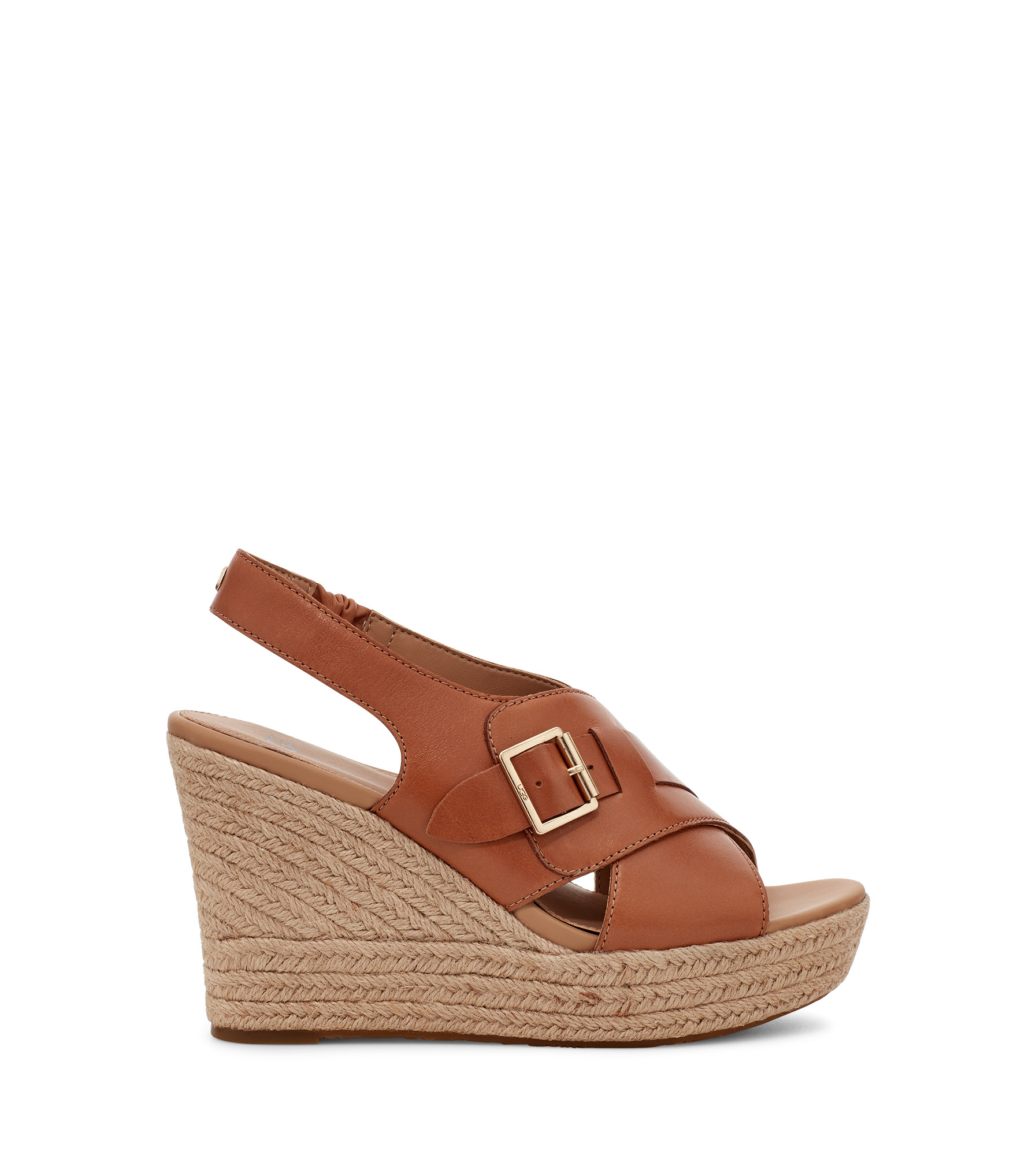 UGG Claudeene Wedge for Women in Tan Leather, Size 3