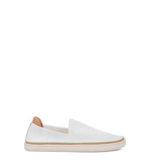 UGG Women's Sammy Rib Knit Slip On in White Knit, Size 3