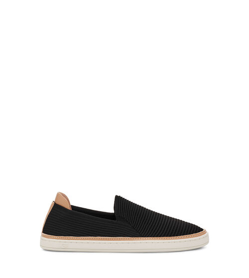 UGG Women's Sammy Rib Knit Slip On in Black Knit, Size 3