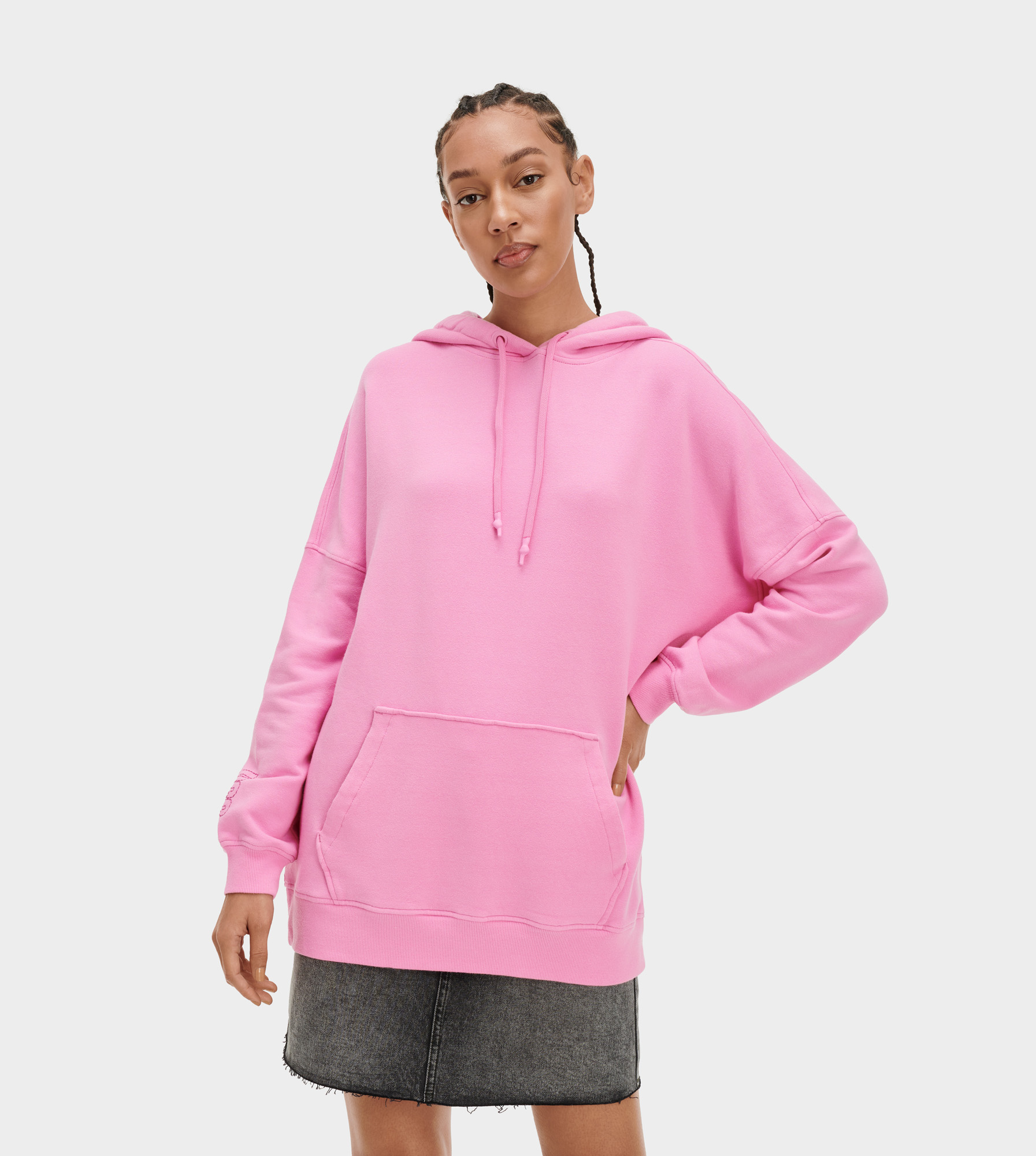 UGG Simone Boyfriend Hoodie for Women in Chiffon Pink, Size Small, Modal