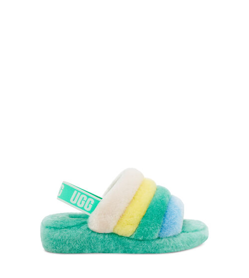 UGG Women's Fluff Yeah Logo Slide, Size 4, Shearling