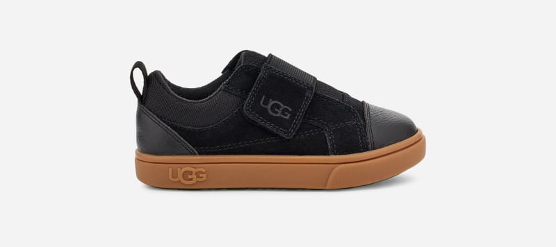 UGG® Rennon Low Sneaker for Kids in Black, Size 7, Leather