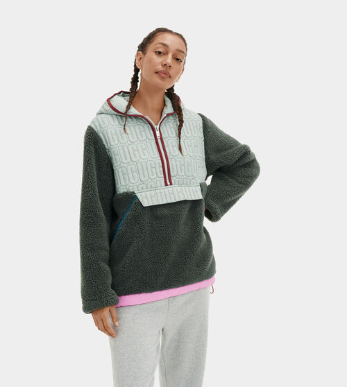 UGG Women's Iggy Sherpa Half Zip Pullover, Size Medium