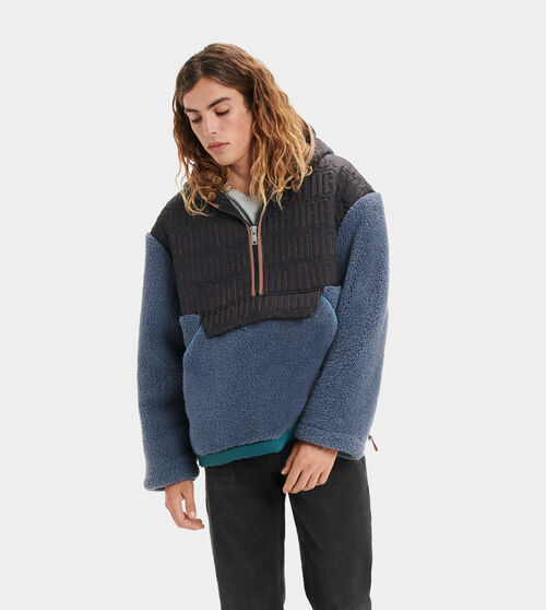 UGG Men's Iggy Sherpa Half Zip Pullover, Size Small