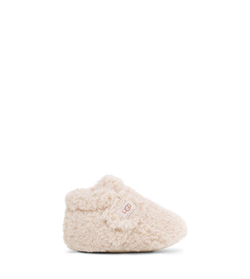 UGG® Bixbee Bootie for Kids in Natural Curly Faux Fur, Size 2, Fleece/Recycled Materials/Polyester