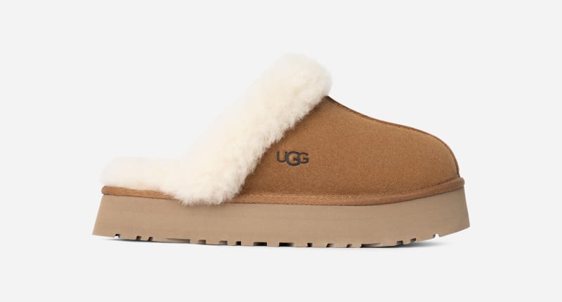 UGG® Disquette Slipper for Women in Brown, Size 3, Suede/Polyester