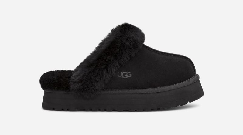 UGG® Disquette Slipper for Women in Black, Size 8, Suede
