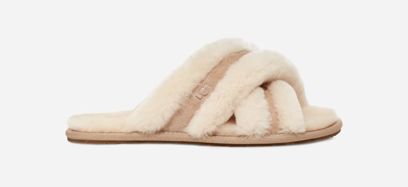 UGG® Scuffita Slipper for Women in Tan, Size 5, Leather
