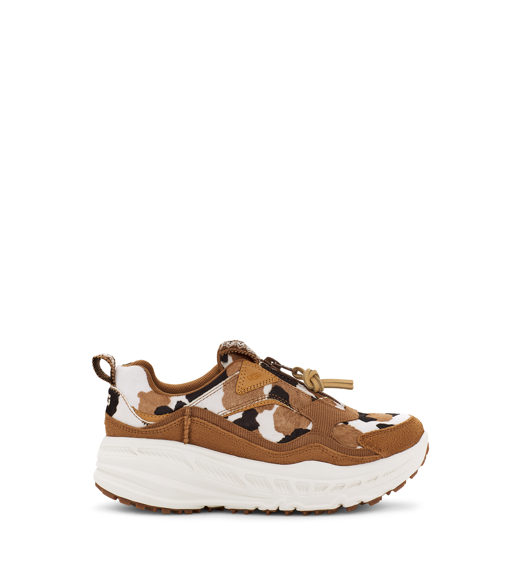 UGG CA805 Zip Cow Print Trainer for Women in Chestnut