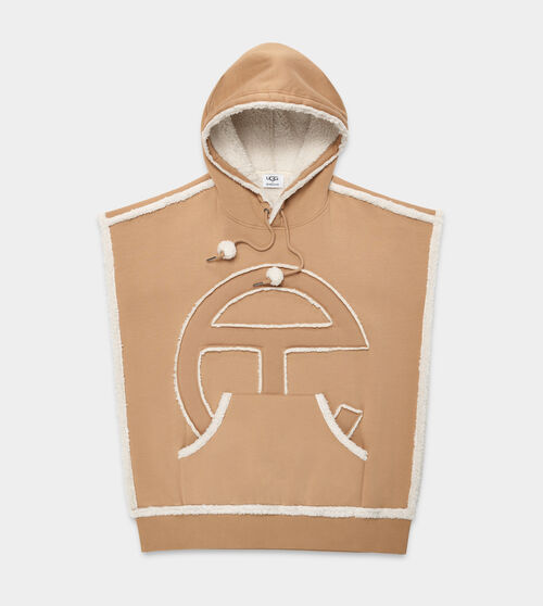 UGG X Telfar Sideless Hoodie in Chestnut, Size Large
