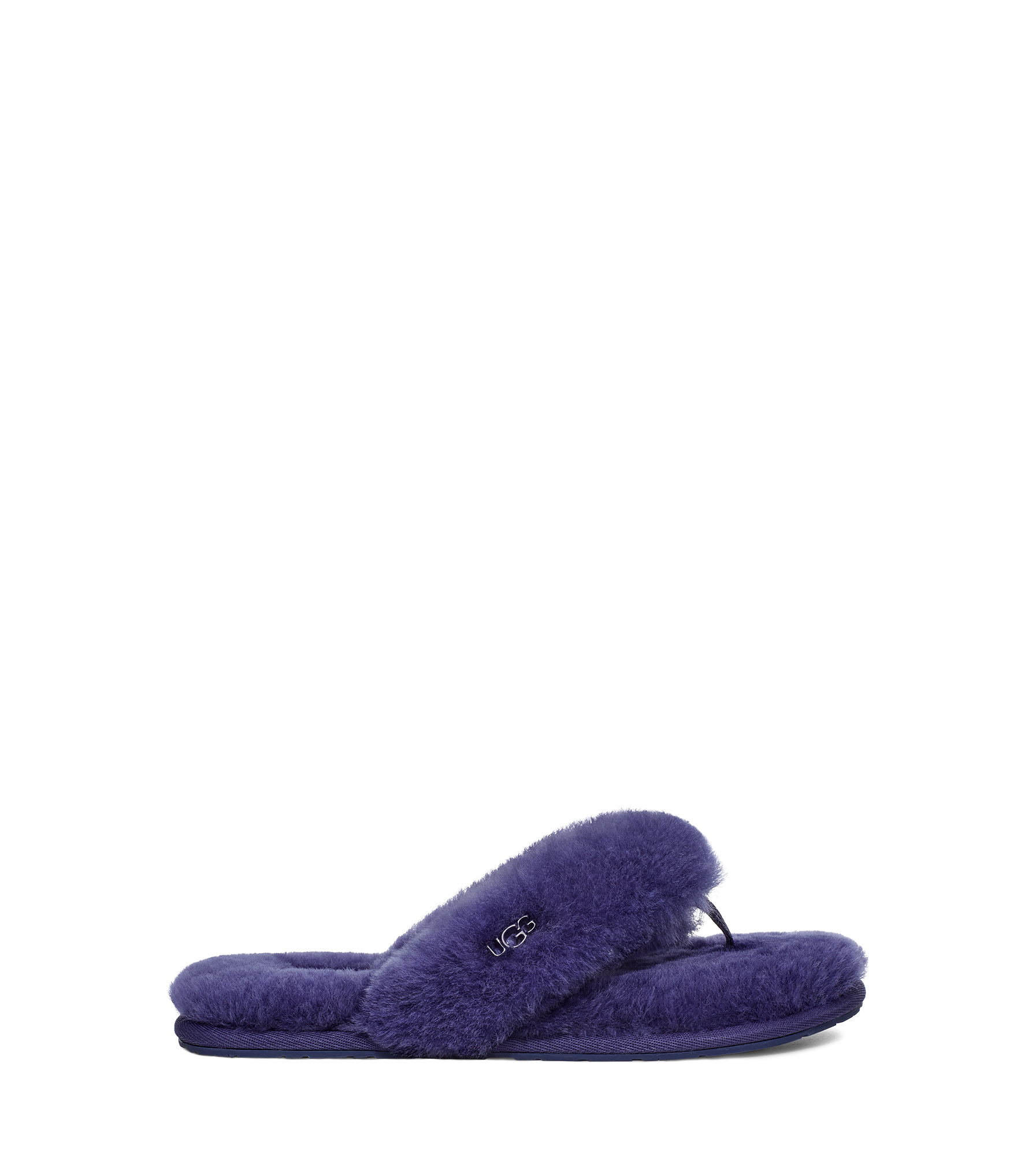UGG Fluff Flip Flop Logo in Medallion, Size 3
