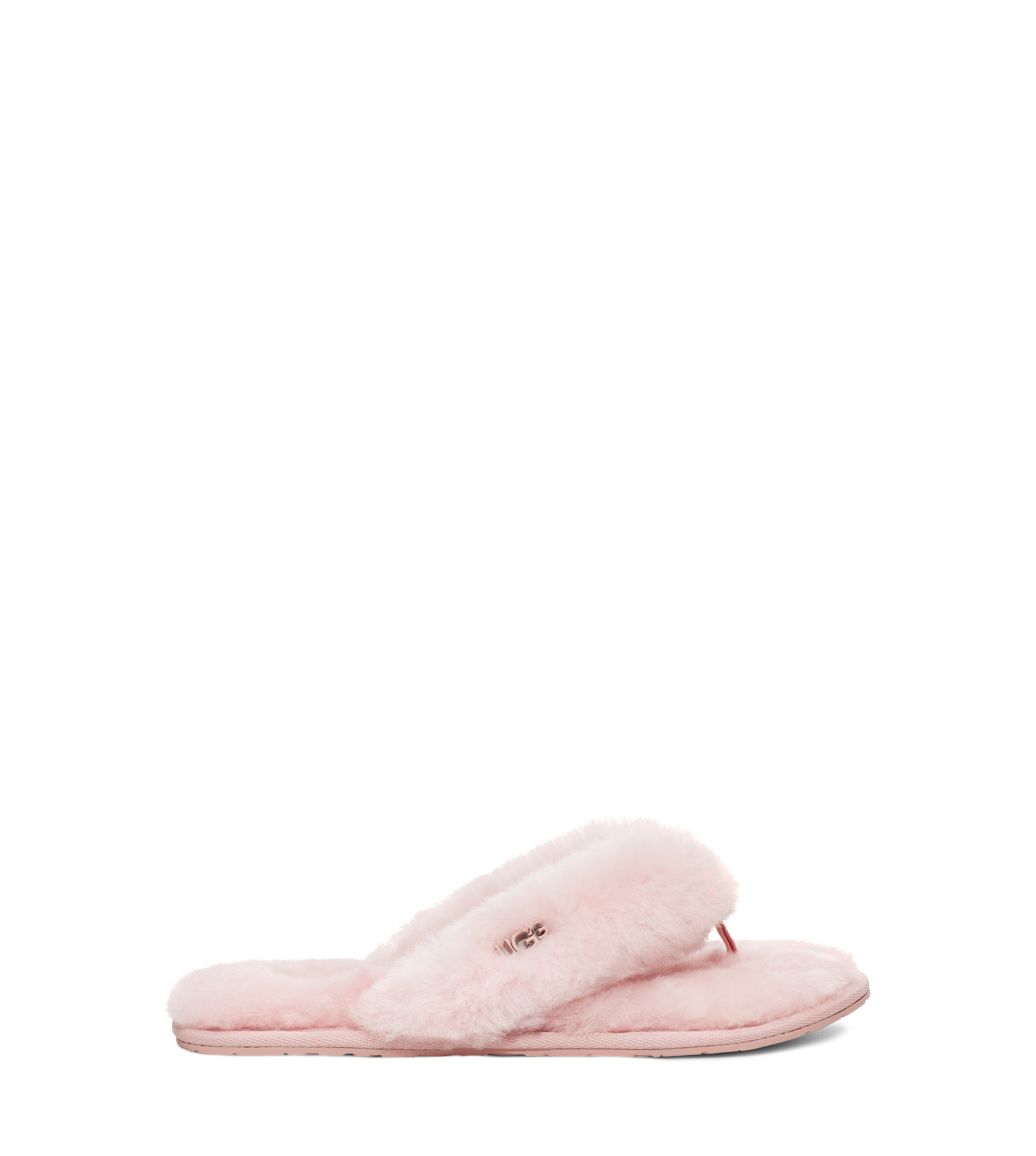 UGG Fluff Flip Flop Logo in Pink Cloud, Size 9