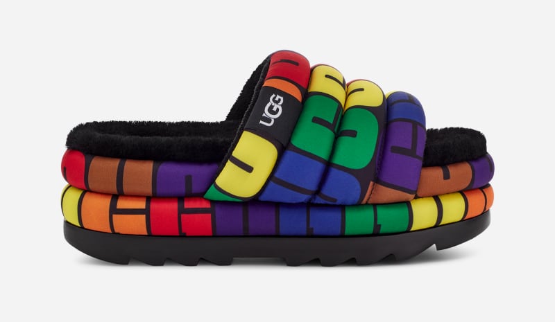 UGG® Puft Pride Slide for Everyone in Rainbow Logo, Size W5 / M4