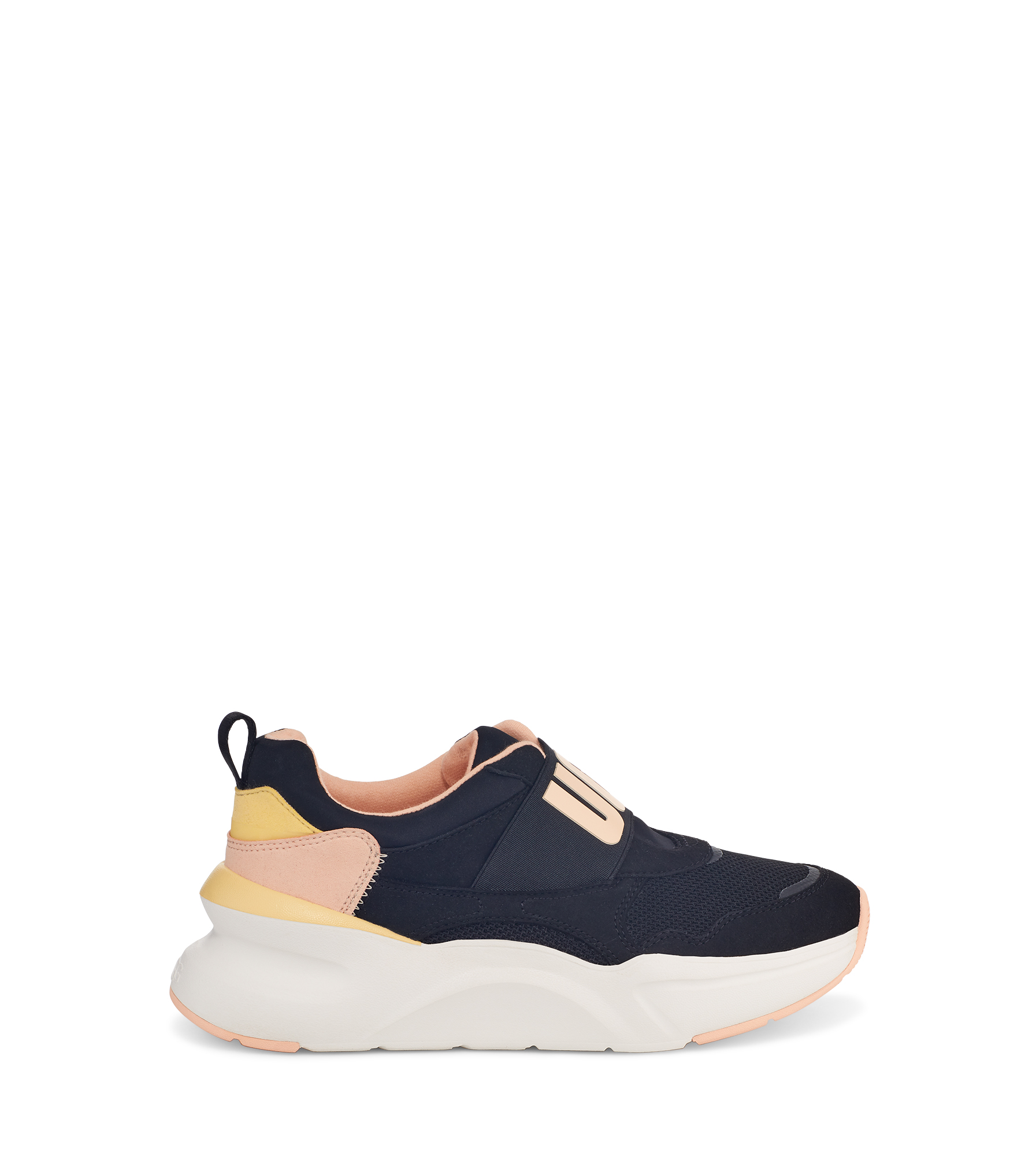 UGG LA Flex Slip On for Women in Black/Peach Fuzz, Size 3
