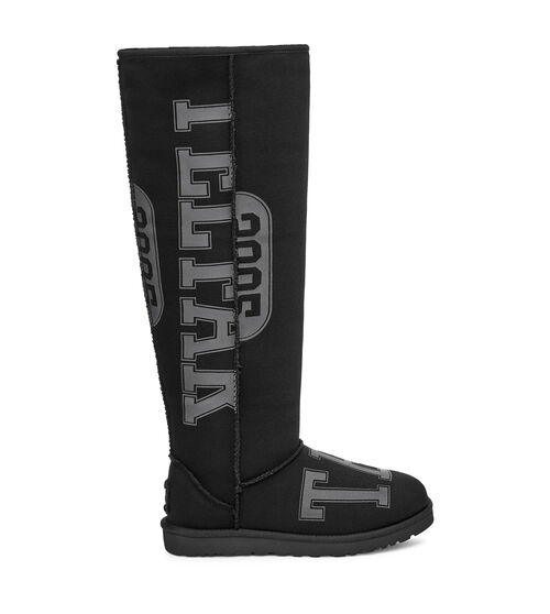 UGG X Telfar Fleece Tall Boot in Black, Size M4 / W5