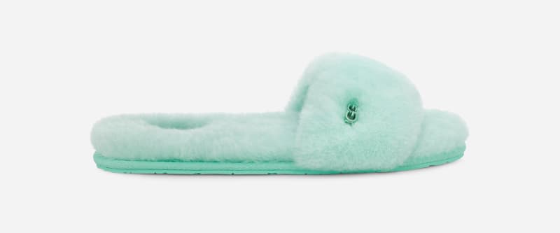 UGG® Fluff Slide II in Pale Emerald, Size 8