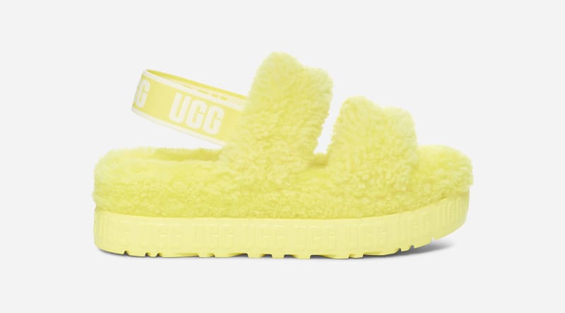UGG® Oh Fluffita Slide for Women in Lemon Lime, Size 5