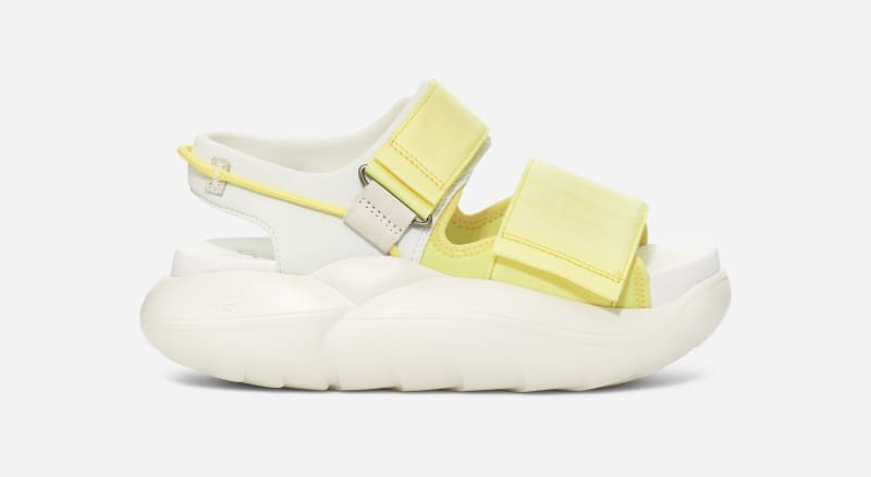UGG® LA Cloud Strap Flatform Sandal for Women in Lemon Lime, Size 8