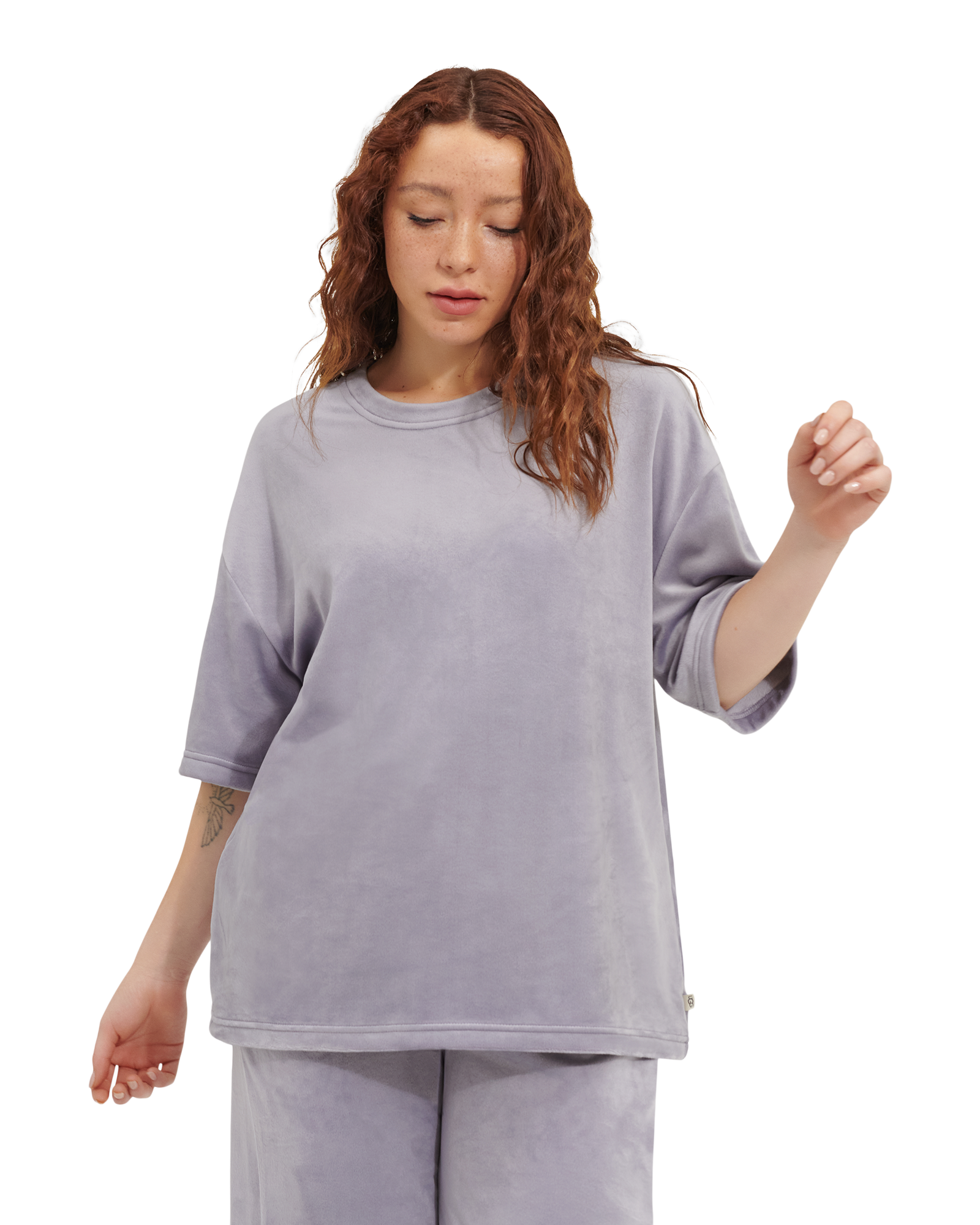 UGG Kinslee Fleece Top for Women in Cloudy Grey, Size Large, Polyester