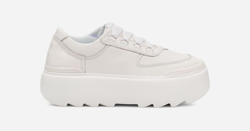 UGG® Marin Mega Trainer for Women in Bright White, Size 8, Leather/Polyester