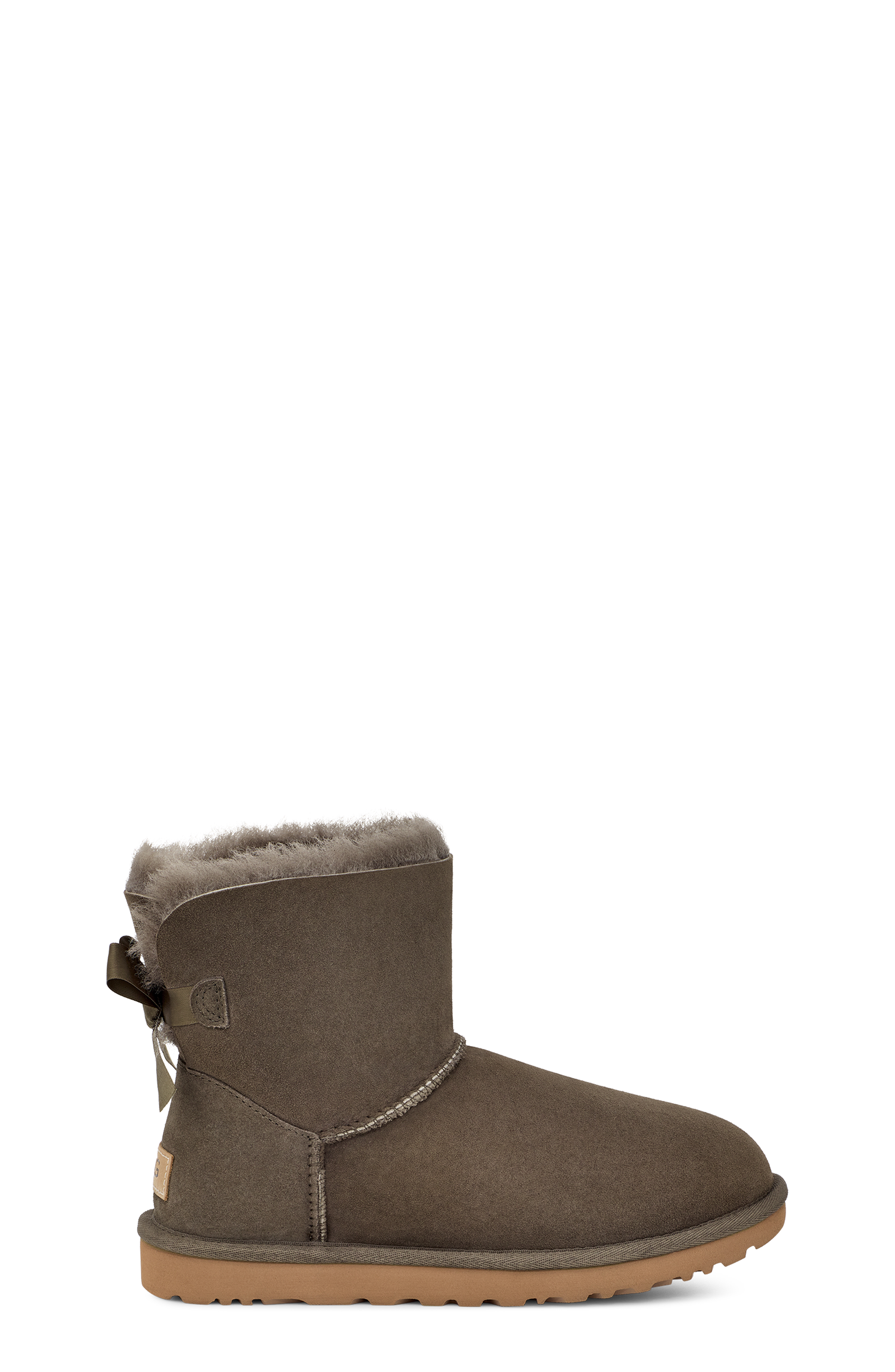 UGG Mini Bailey Bow II Boot for Women in Slate, Size 8, Leather