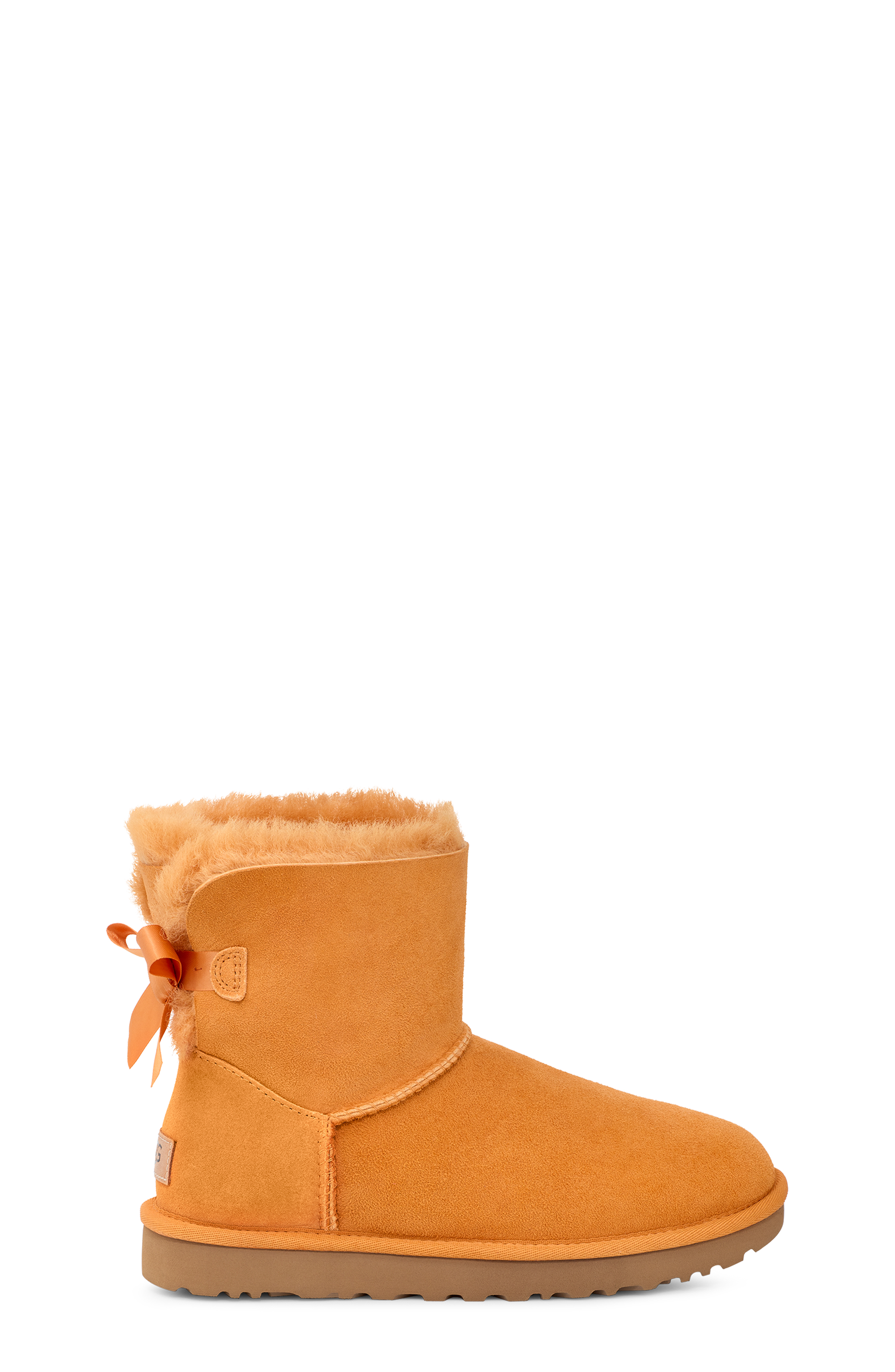 UGG Mini Bailey Bow II Boot for Women in Sweet Potato, Size 7, Leather