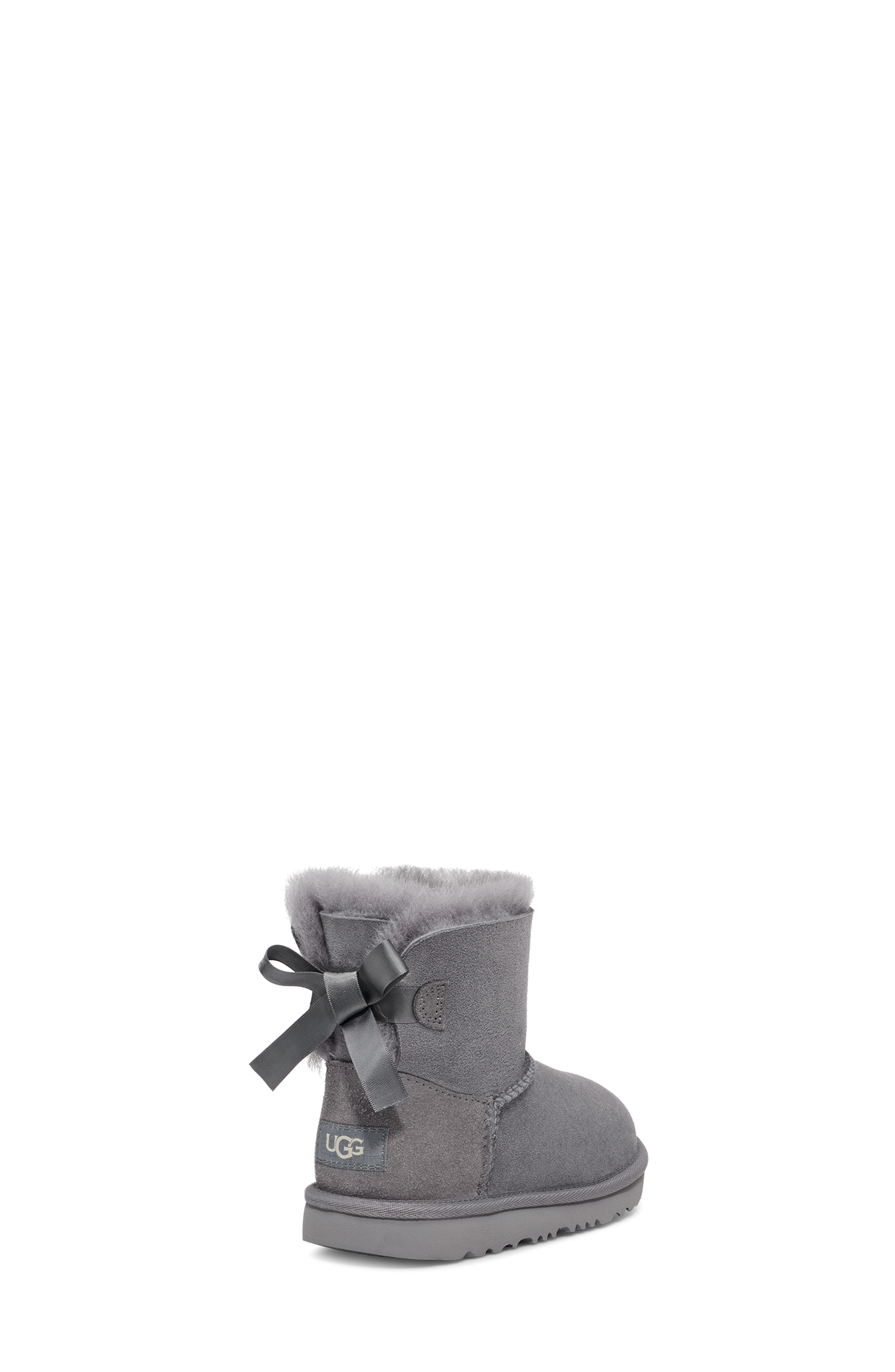 UGG Mini Bailey Bow II Boot for Kids in Lighthouse, Size 7, Leather